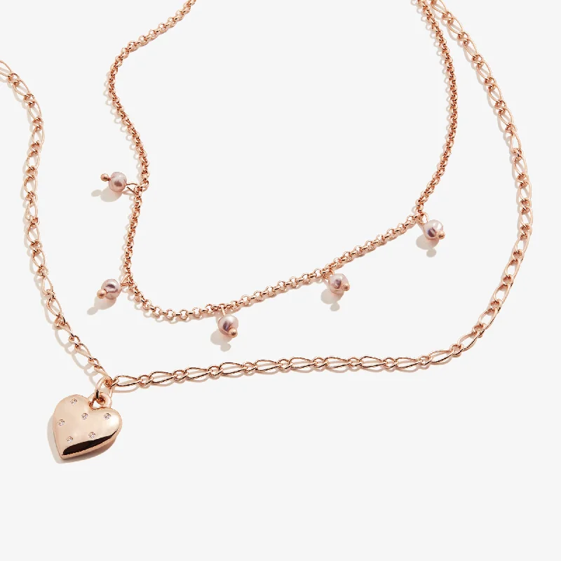 Women’s elegant gold necklace-Heart Layered Necklace