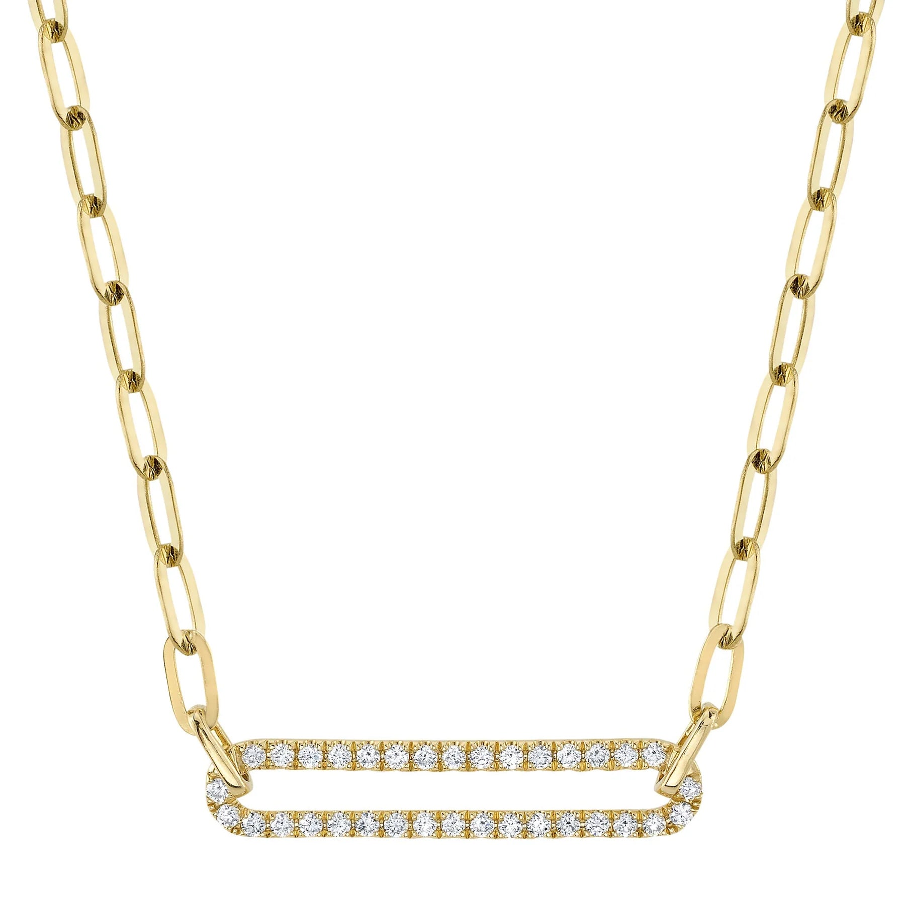 Women’s layered necklace-0.26ctw Diamond Paper Clip Link Necklace