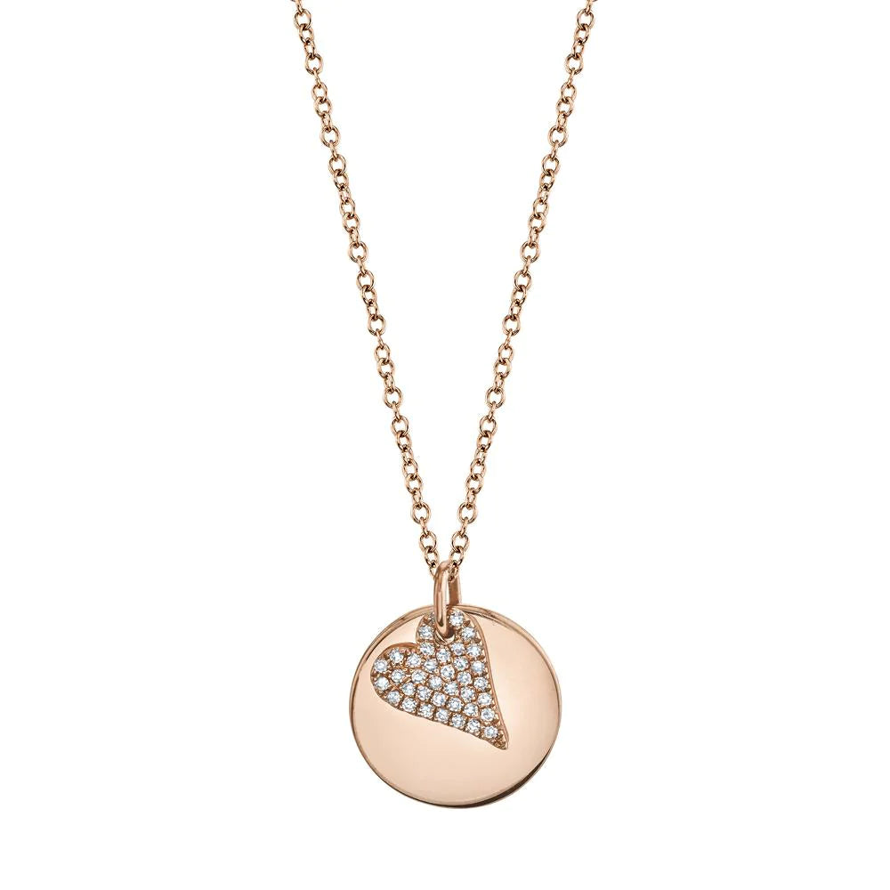 Women’s pendant necklace-0.09ctw Diamond Pave Heart Necklace