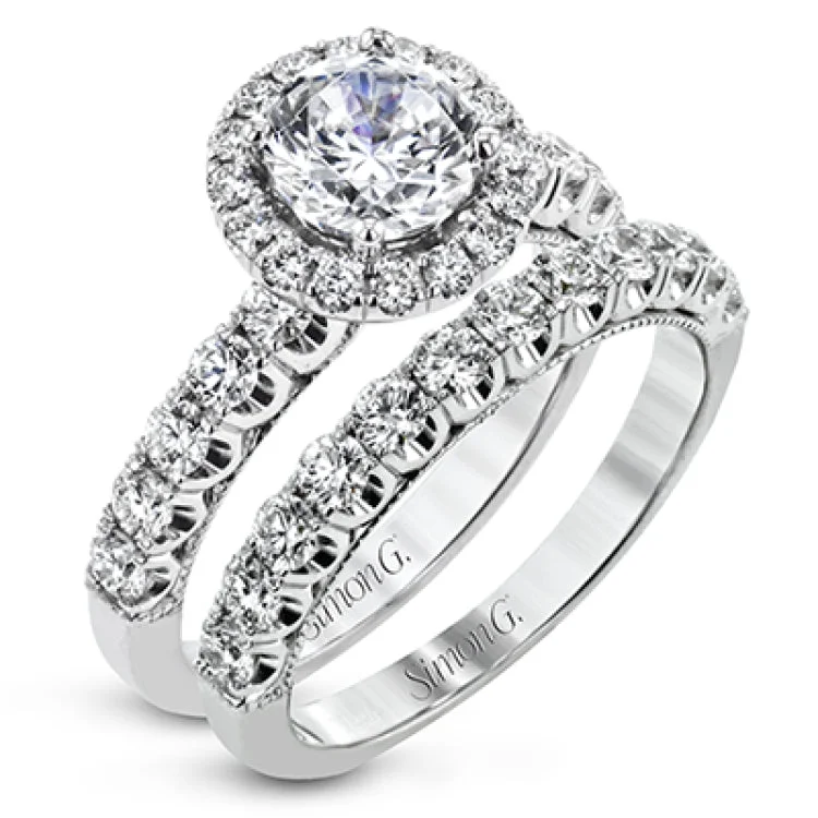 Women’s halo engagement rings-LR2343 WEDDING SET