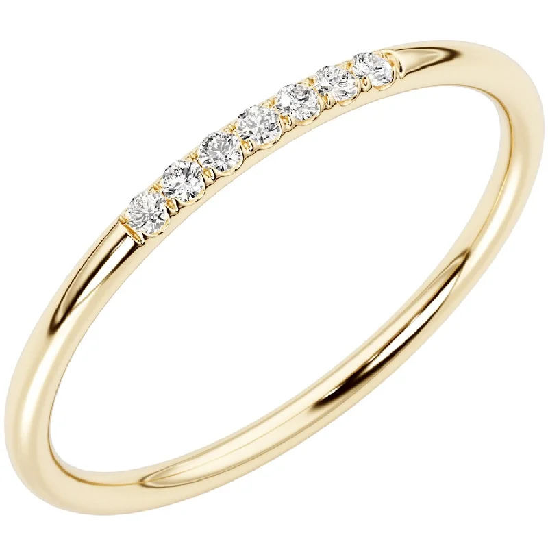 Women’s heart-shaped ring-14k Gold Plated Sterling Silver Lab Diamond 1/20 ct Stacking Ring Band