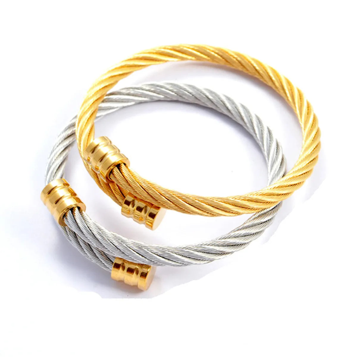 Women’s adjustable bangle-1 Piece Fashion Twist Stainless Steel Bangle