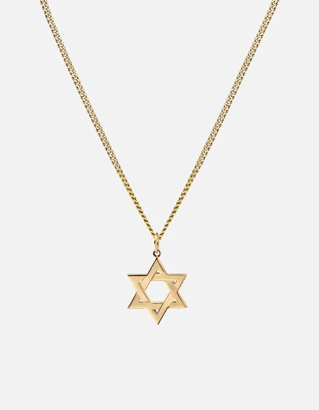 Women’s gold chain necklace-Star of David I Necklace, 14k Gold