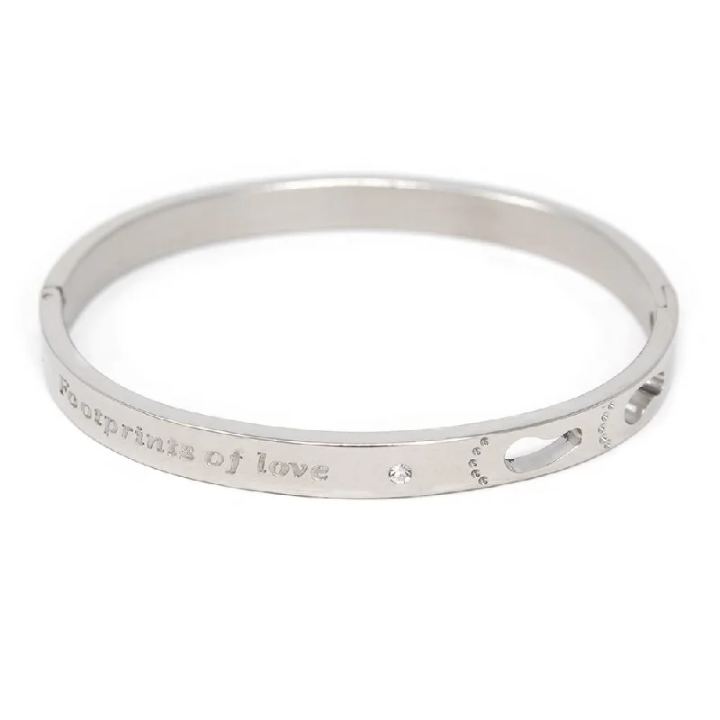 Women’s geometric bracelet-Stainless St Bangle Footprints