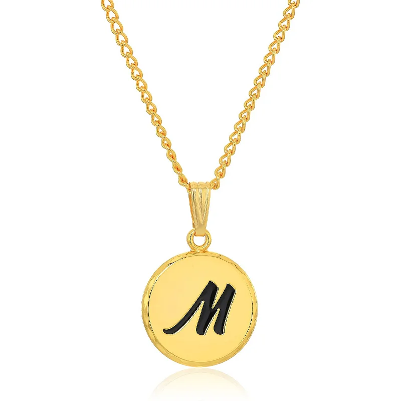 Women’s gold chain necklace-Letter M Necklace, Halos & Glories