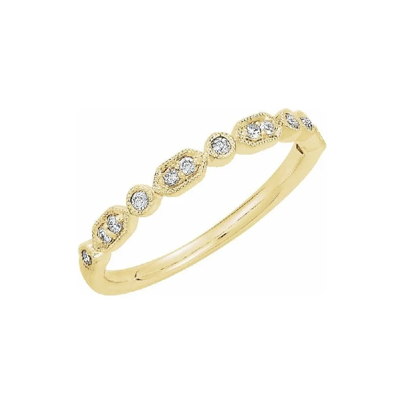 Women’s crystal engagement ring-14K Yellow Gold 1/8 CTW Diamond Ring for Women