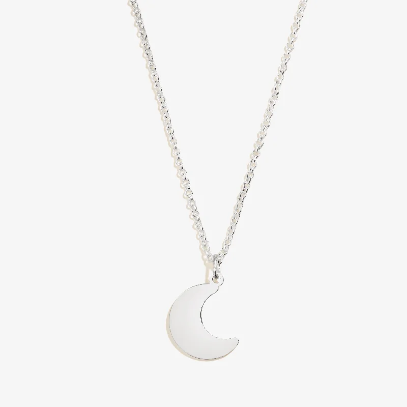 Women’s bridal pendant necklace-Moon Charm Necklace, 19''