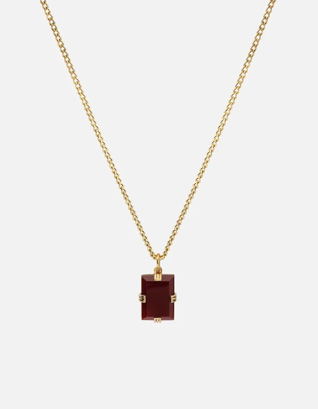 Women’s layered necklace-Lennox Cornelian Necklace, Gold Vermeil