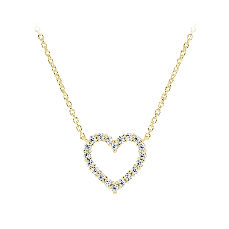 Women’s chain necklace-De Beers Forevermark Diamond Heart Necklace (0.48ctw)