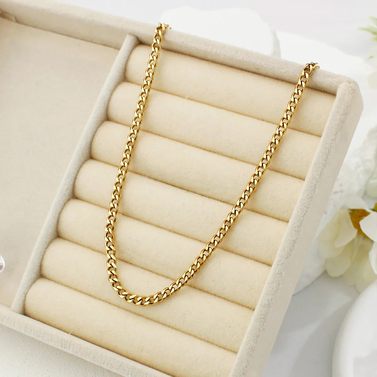 Women’s fashion necklace-Simple Style Solid Color Stainless Steel Plating Necklace