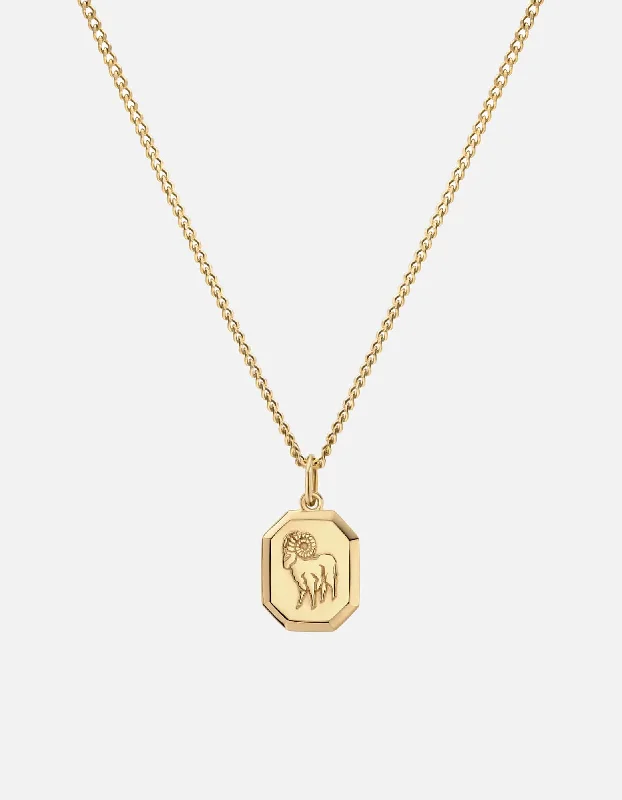 Women’s diamond necklace-Aries Nyle Necklace, Gold Vermeil