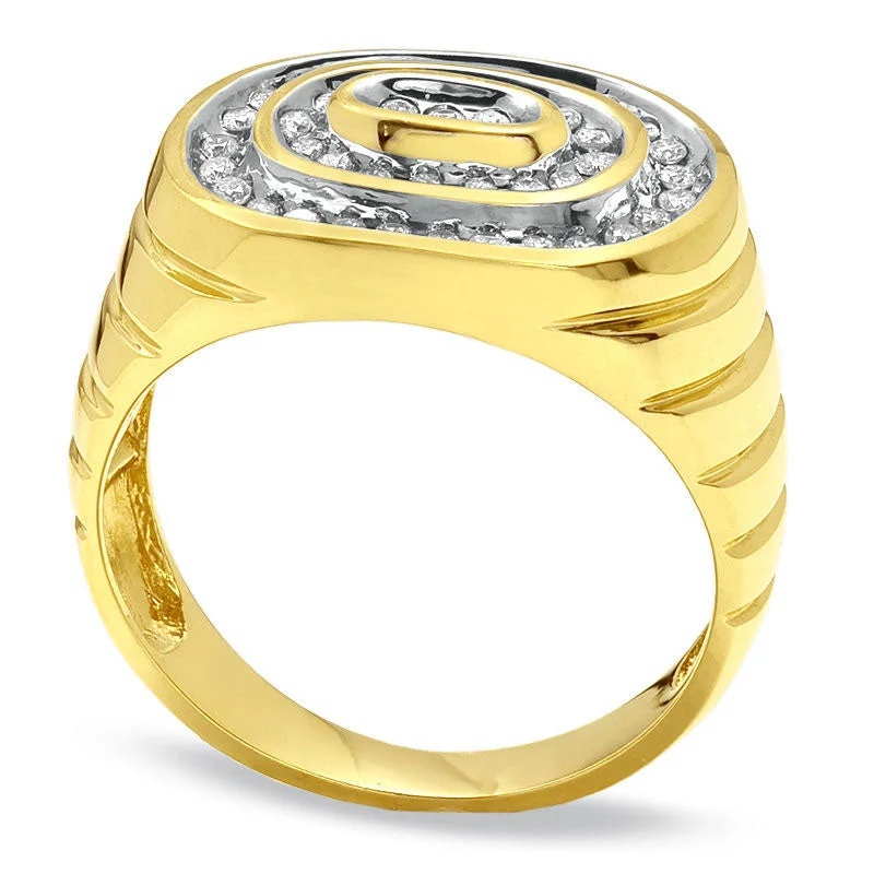 Women’s elegant engagement rings-Men's 0.50 CT. T.W. Natural Diamond Oval Ring in Solid 14K Gold