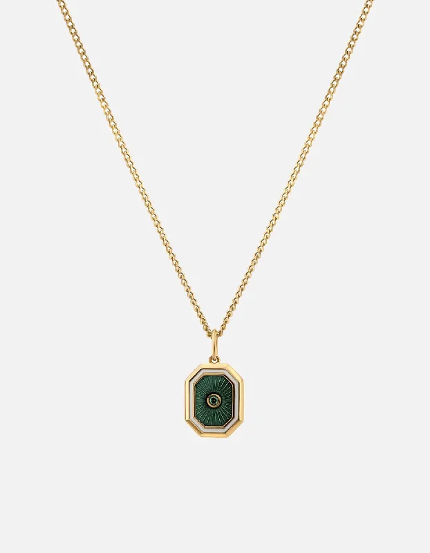 Women’s simple necklace-Umbra Chalcedony Necklace, Gold Vermeil/Green