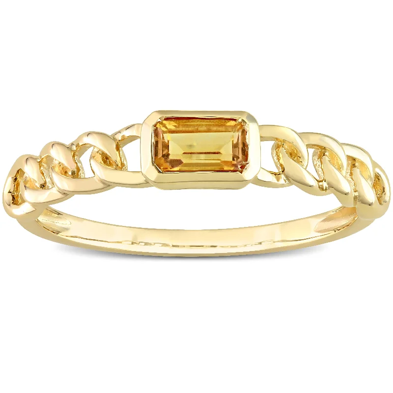 Women’s anniversary ring-Miadora 10k Yellow Gold Citrine Stackable Link Ring