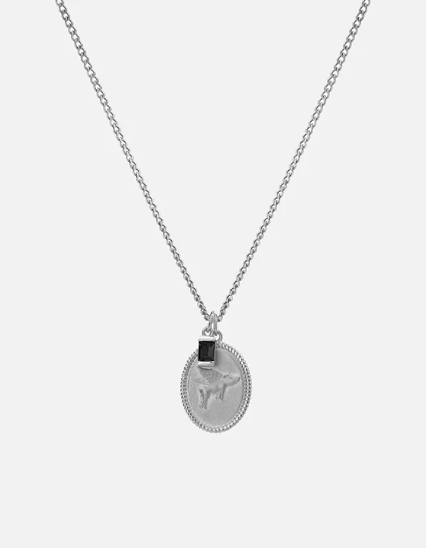 Women’s heart-shaped necklace-When Pigs Fly Spinels Necklace, Sterling Silver