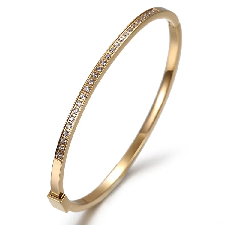 Women’s gold bangles-Pave Bangle