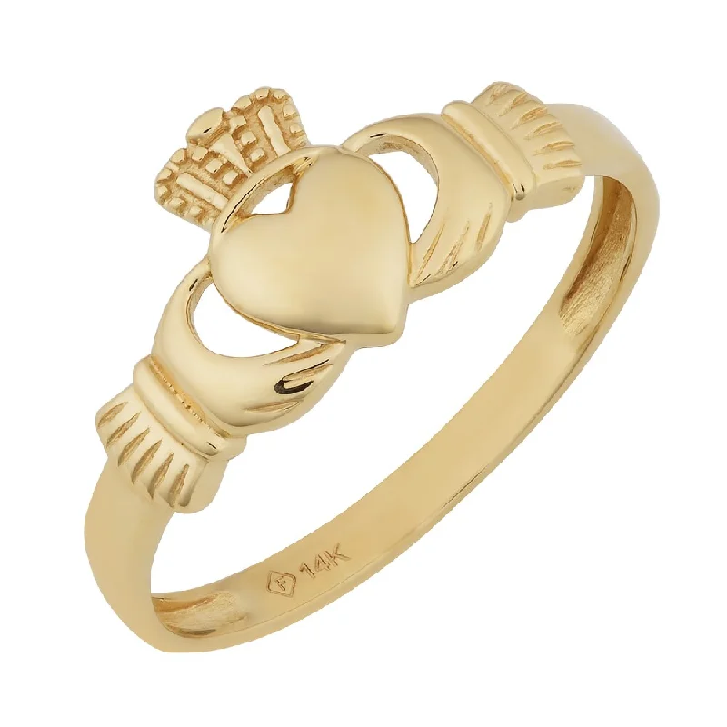 Women’s topaz ring-Fremada 14k Yellow Gold High Polish Claddagh Ring