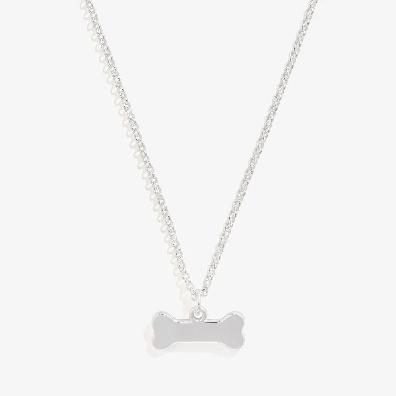 Women’s sterling silver necklace-Pet Bone Necklace