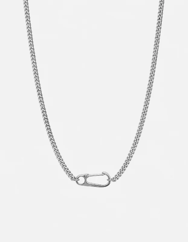 Women’s birthstone pendant necklace-Ira Chain Necklace, Sterling Silver