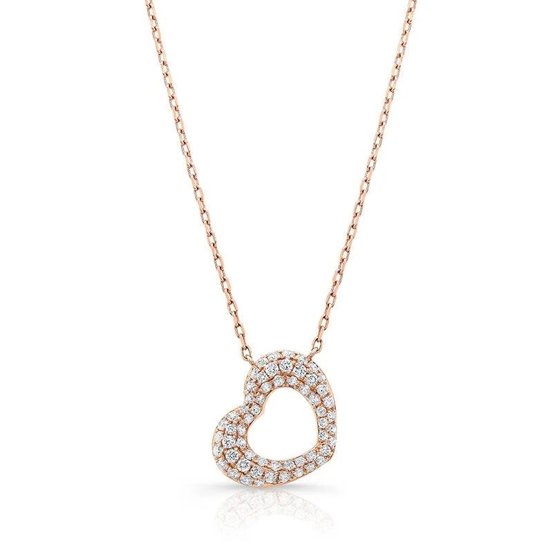 Women’s diamond necklace with chain-0.39ctw Diamond Heart Necklace