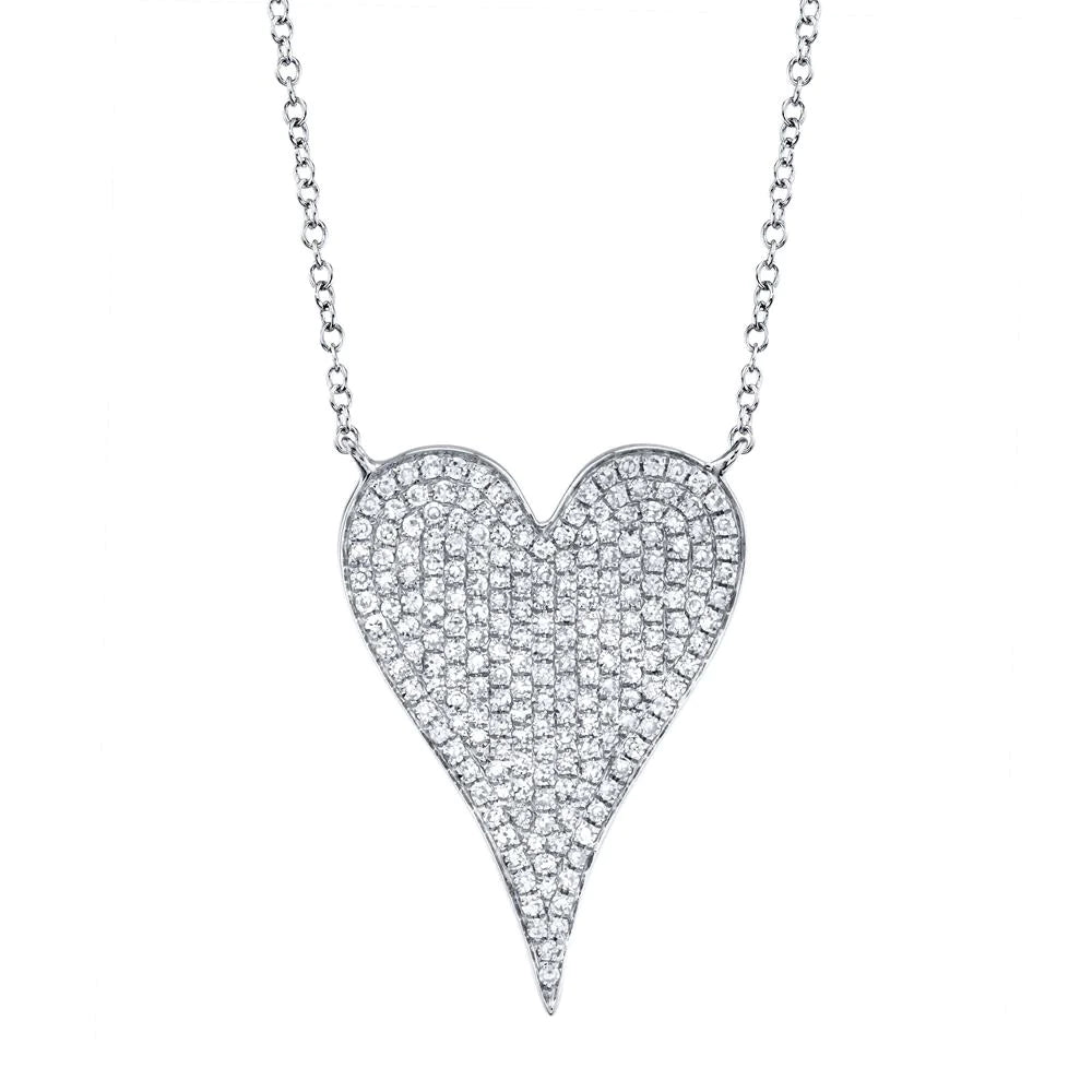 Women’s simple necklace-0.43ctw Diamond Heart Pendant Necklace