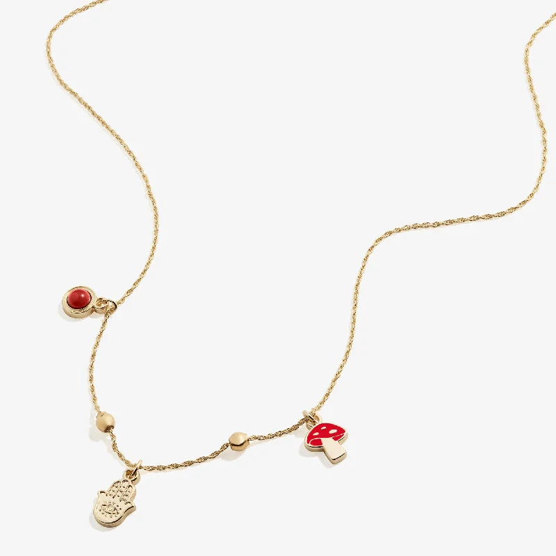 Women’s radiant necklace-Luck Multi-Charm Necklace