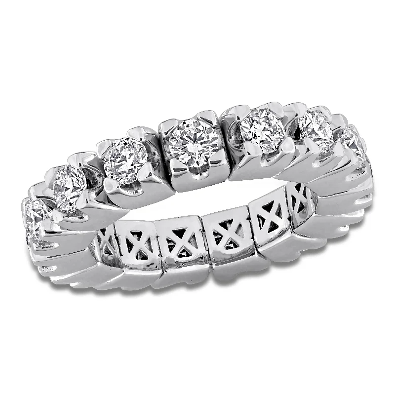 Women’s stylish statement ring-Miadora 2 3/4ct TW Diamond Eternity Ring in 14k White Gold