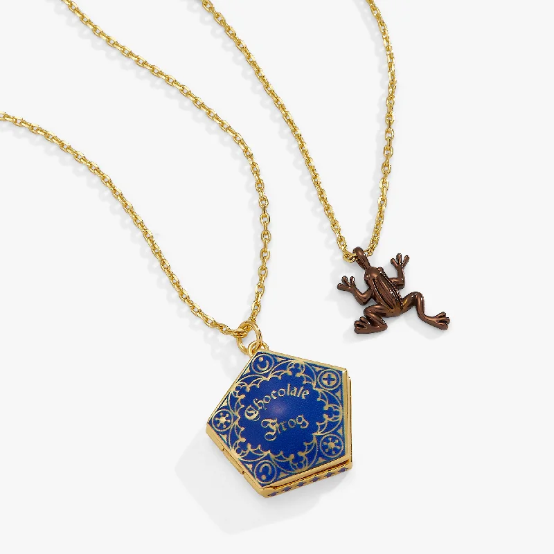 Women’s chain and charm necklace-Harry Potter™ Chocolate Frog Necklace Set