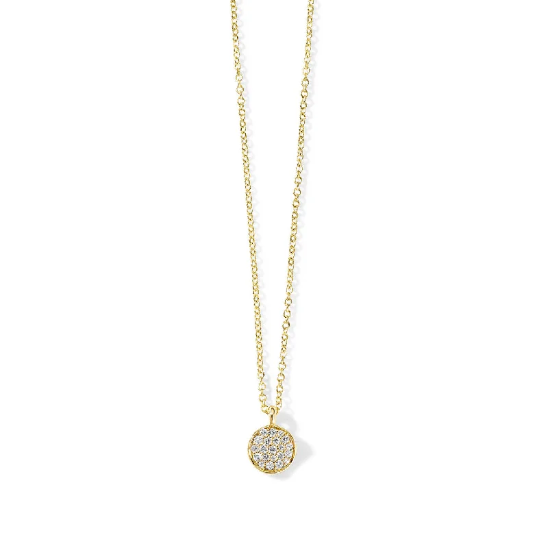 Women’s adjustable necklace-Mini Flower Pendant Necklace in 18K Gold with Diamonds