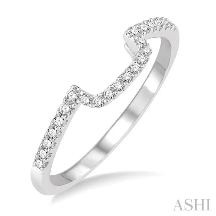 Women’s custom engagement rings-1/5 Ctw Round Cut Diamond Wedding Band in 14K White Gold