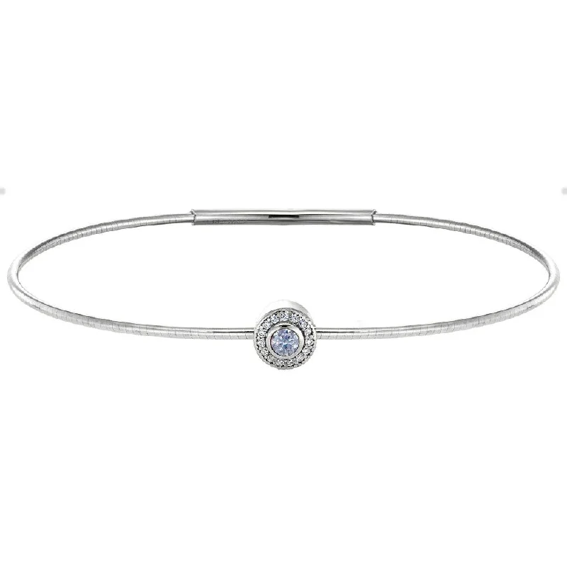 Women’s chunky bracelet-Birth Gems Alexandrite Bangle