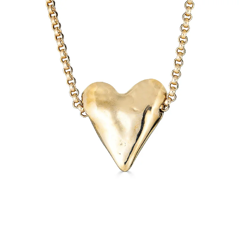 Women’s crystal-studded necklace-Love Necklace, Brass