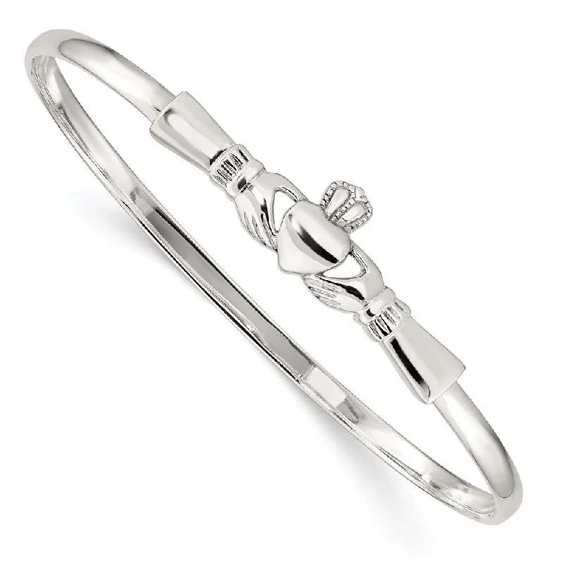 Women’s double-layer bracelet-Sterling Silver Claddagh Bangle-WBC-QB753