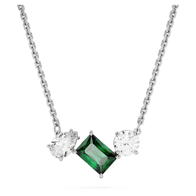 Women’s diamond necklace with chain-Mesmera Green Pendant