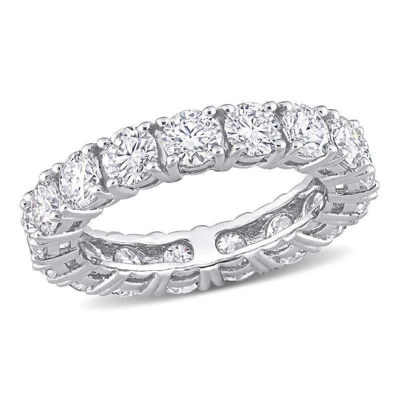 Women’s luxury engagement ring-Miadora 3 7/8ct TGW Created Moissanite Full-Eternity Band Ring in 10k White Gold