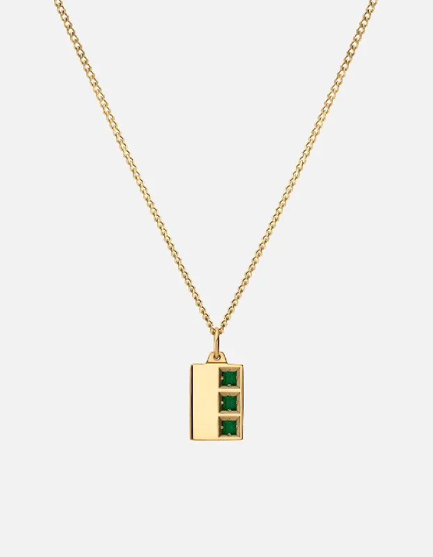 Women’s lock and key necklace-Virgil Agate Necklace, Gold Vermeil